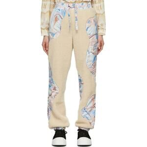 New HELMSTEDT Pants Medium Multicolor Paisley Print Off-White Suave Lounge Teddy